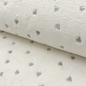 Kabátovina TEDDY Tossed hearts silver