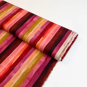 Viskóza RADIANCE Stripes burgundy digital print