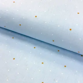Bavlnená látka Sweet bear star light blue ORGANIC