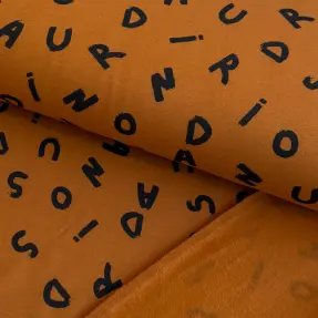 Teplákovina počesaná SOFT Letters hazel
