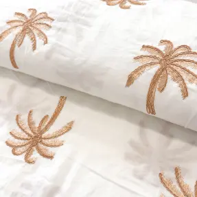 Bavlnená látka VOILE EMBROIDERY Palm naturals