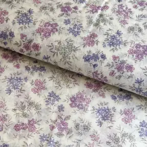 Lyocell s ľanom a hodvábom Retro Flowers design C