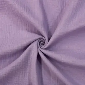 Dvojitá gázovina/mušelín dark lilac ORGANIC